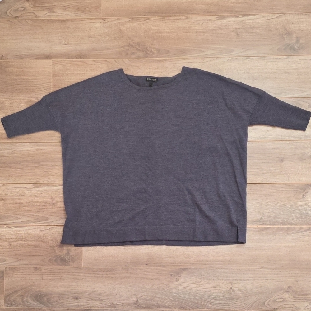 Eileen Fisher Heathered Gray Knit Top